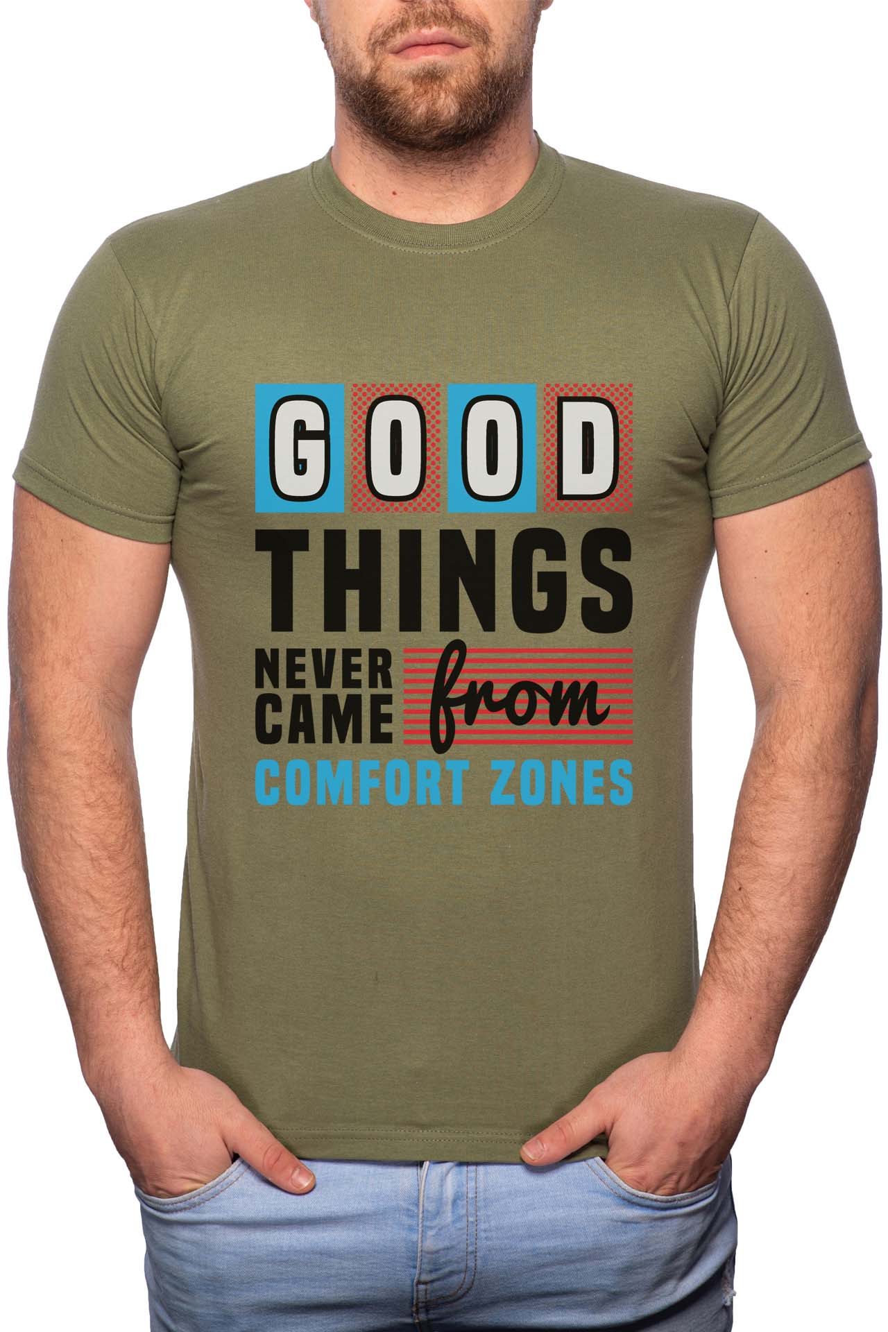 Tricou barbati, Good Things, 100% Bumbac, GR310, Verde militar