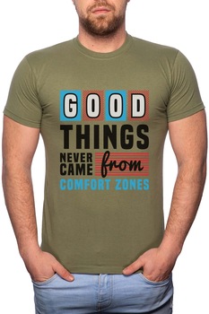 Tricou barbati, Good Things, 100% Bumbac, GR310, Verde militar Tricou barbati, Good Things, 100% Bumbac, GR310, Verde militar