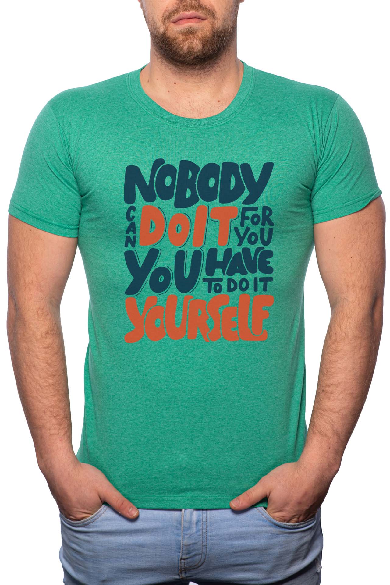 Tricou barbati, Do It Yourself, 100% Bumbac, W314, Verde