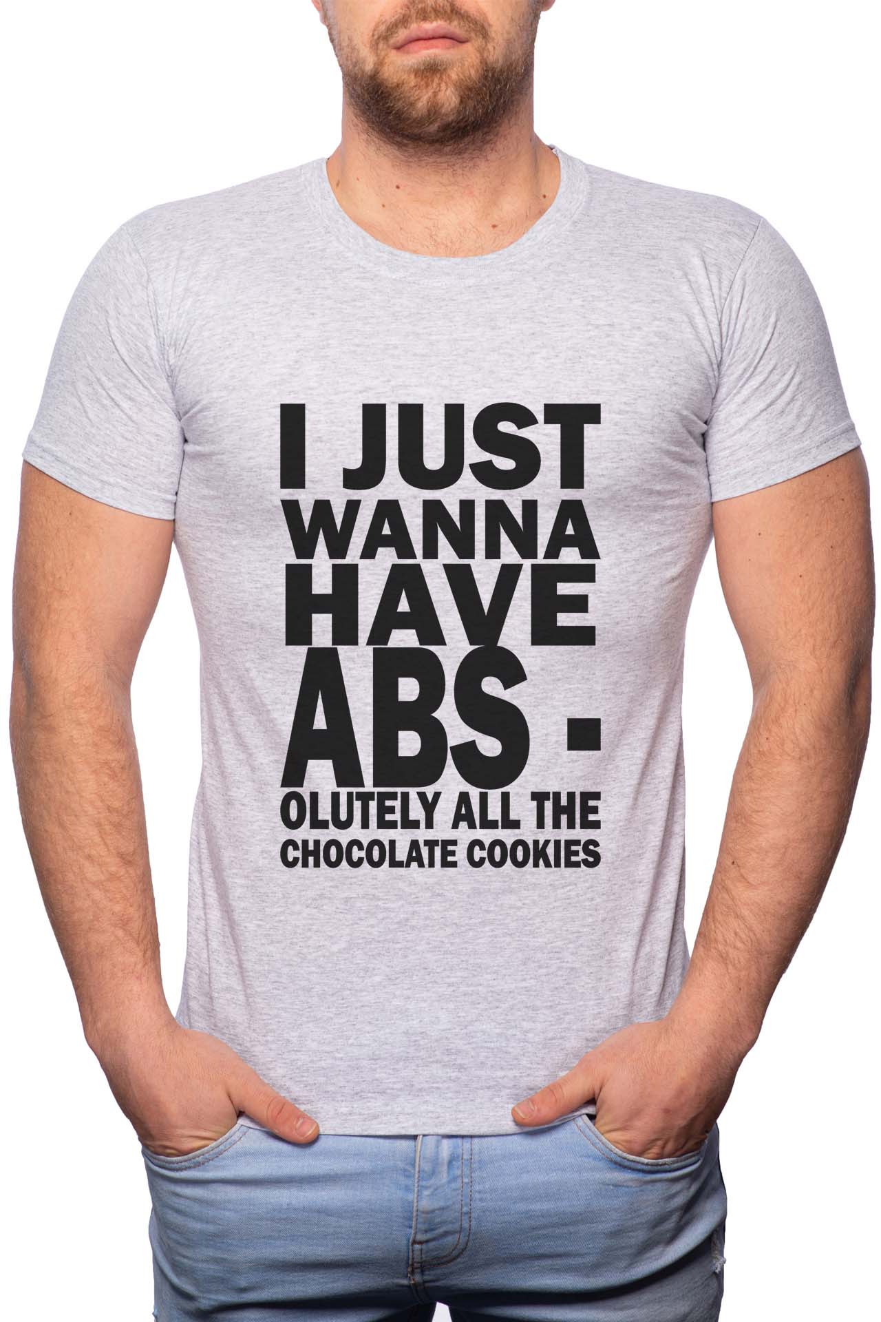 Tricou barbati, Abs, 100% Bumbac, G319, Gri