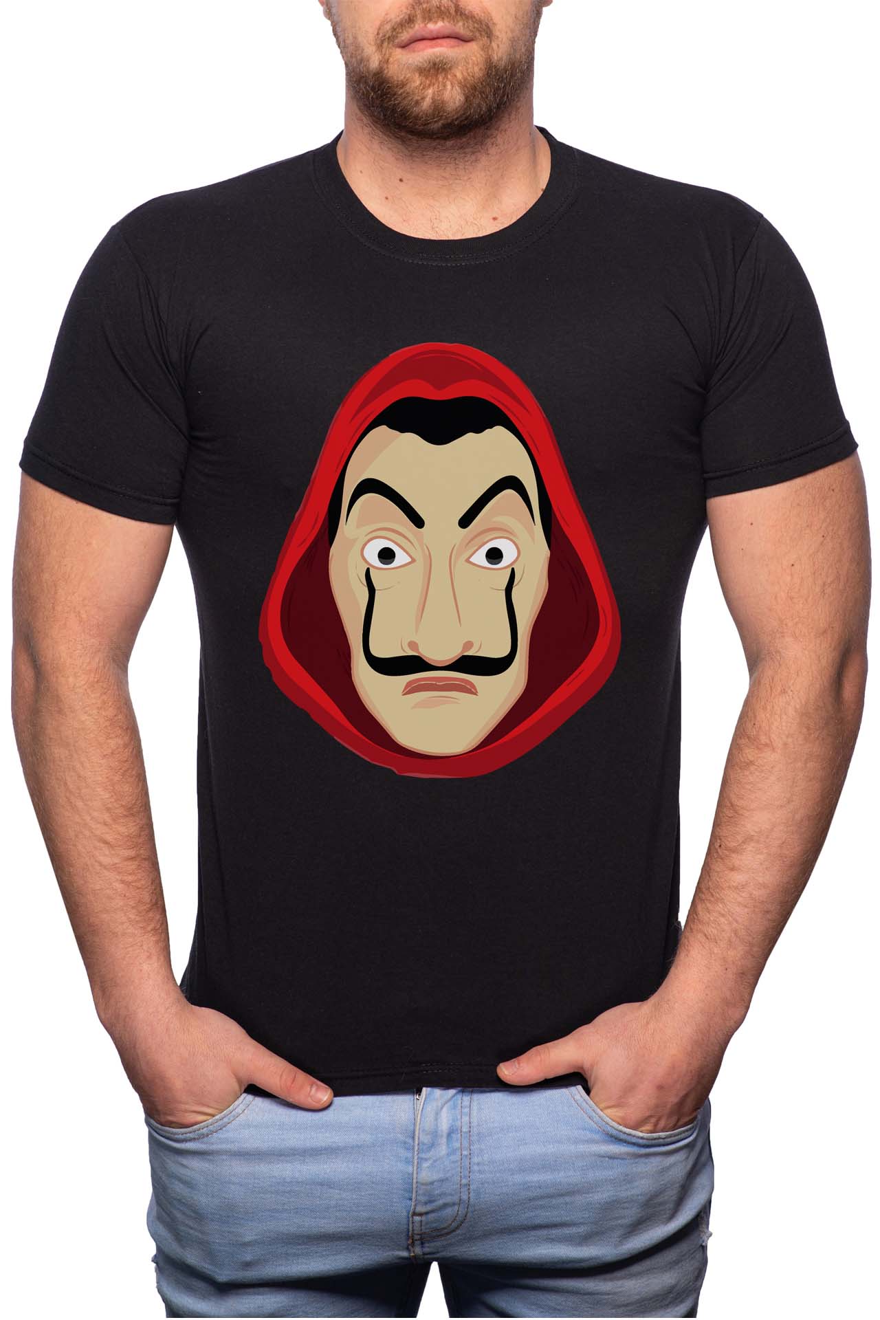 Tricou barbati, La Casa De Papel, 100% Bumbac, GR140, Negru