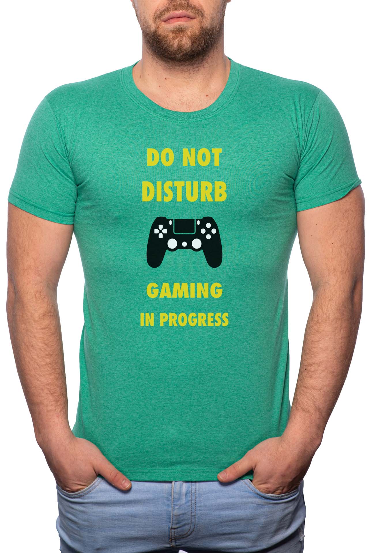 Tricou barbati, Do Not Disturb, 100% Bumbac, G158, Verde