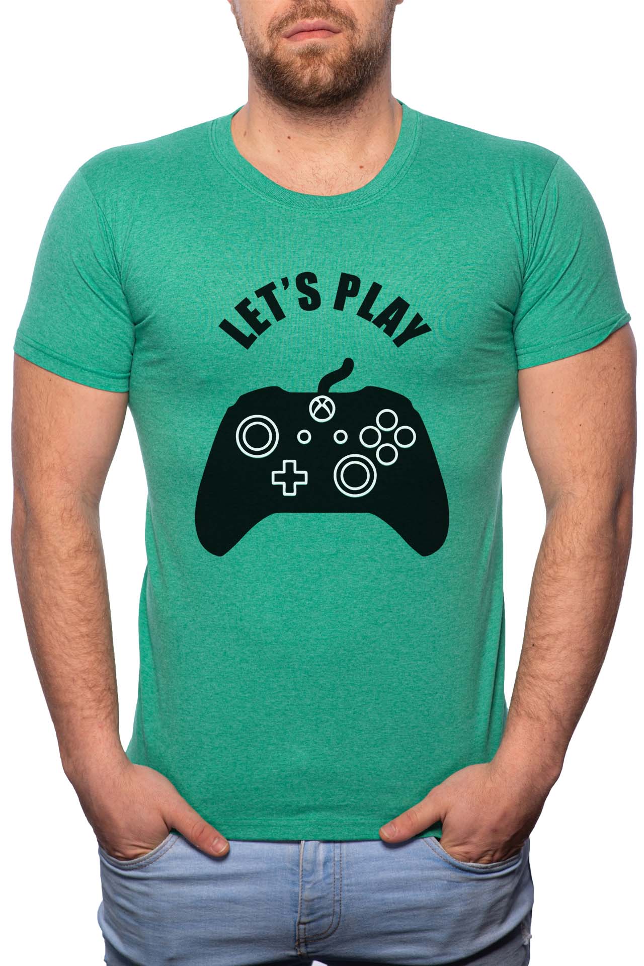 Tricou barbati, Let's Play, 100% Bumbac, GM164, Verde