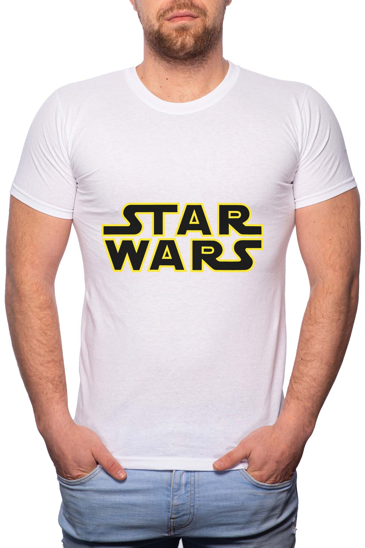 Tricou barbati, Star Wars, 100% Bumbac, GR183, Alb