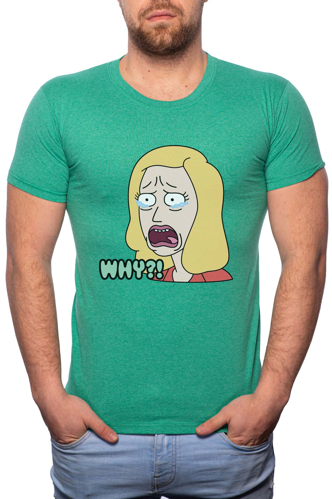 Tricou barbati, Rick And Morty, 100% Bumbac, R182, Verde