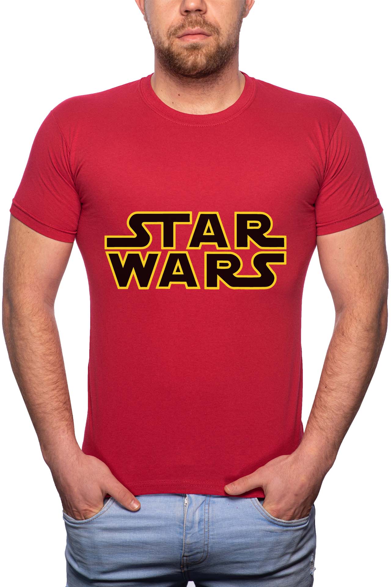 Tricou barbati, Star Wars, 100% Bumbac, GR183, Rosu Bordeaux