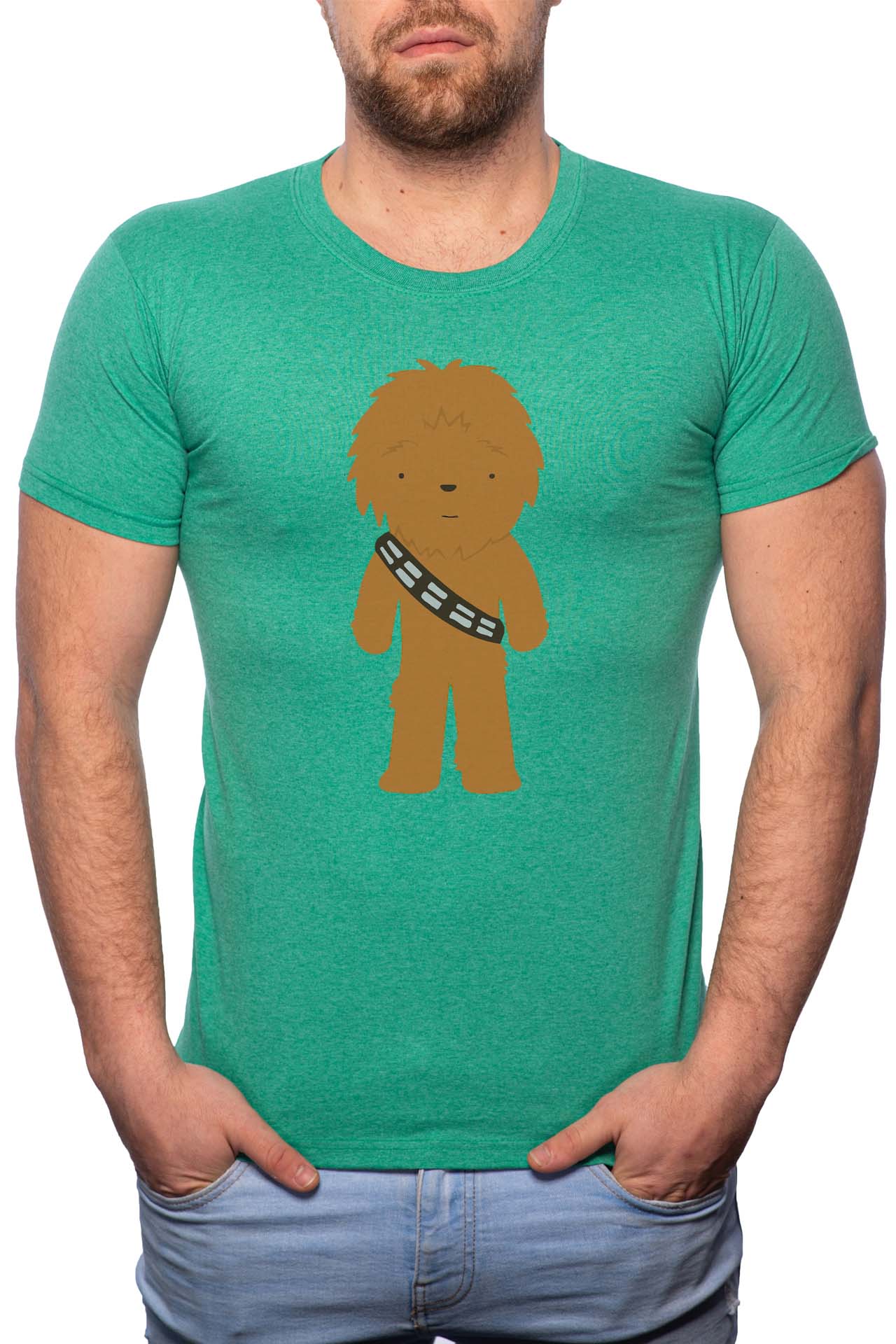 Tricou barbati, Chewbacca, 100% Bumbac, GM186, Verde