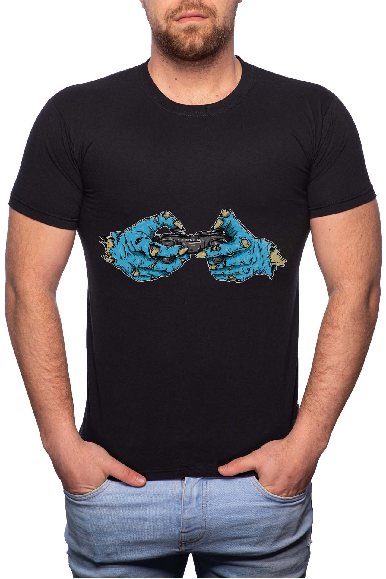 Tricou barbati, Gamer Zombie, 100% Bumbac, GR239, Negru