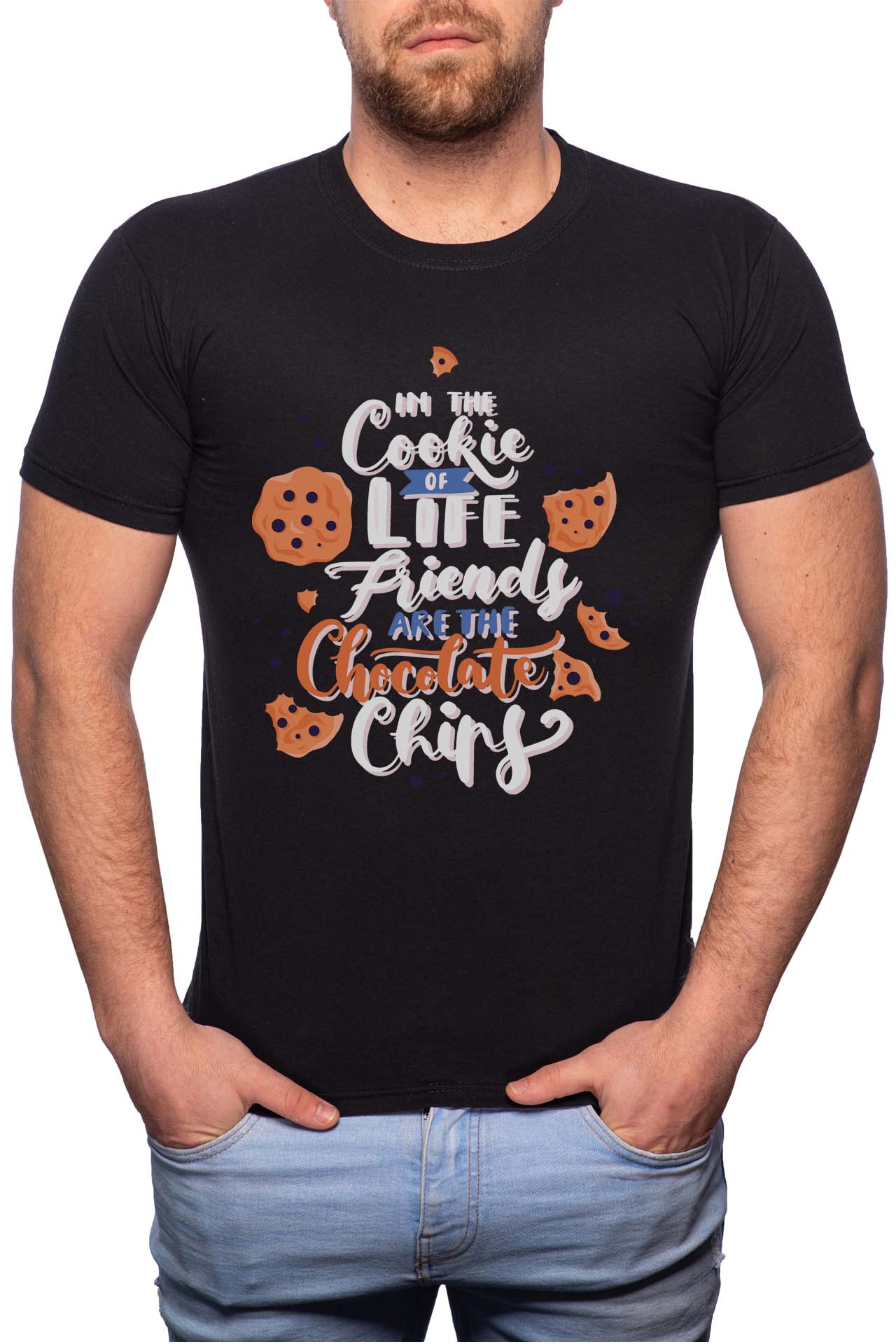 Tricou barbati, Friends, 100% Bumbac, G281, Negru