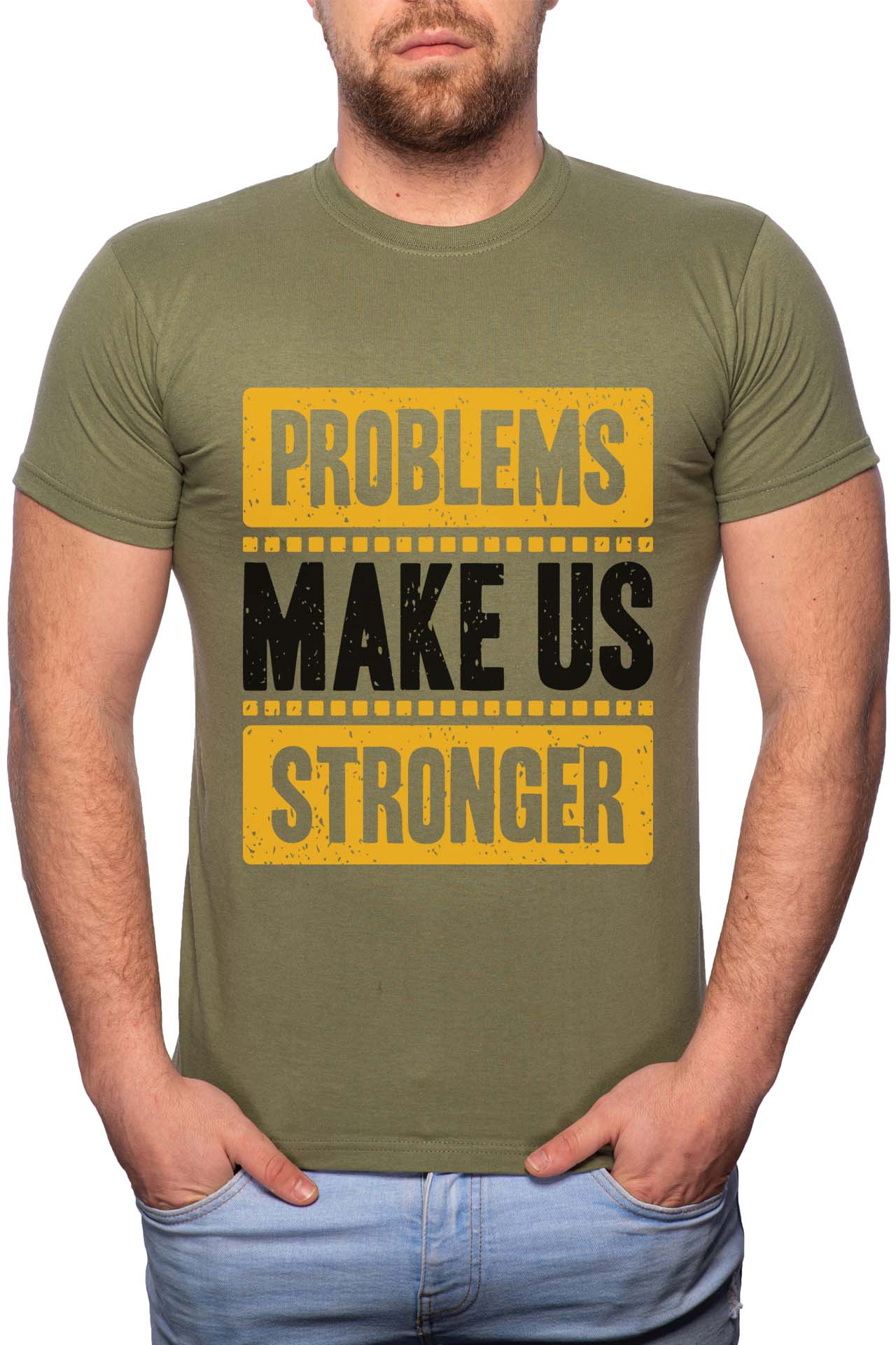 Tricou barbati, Best Dad, 100% Bumbac, R284, Verde militar