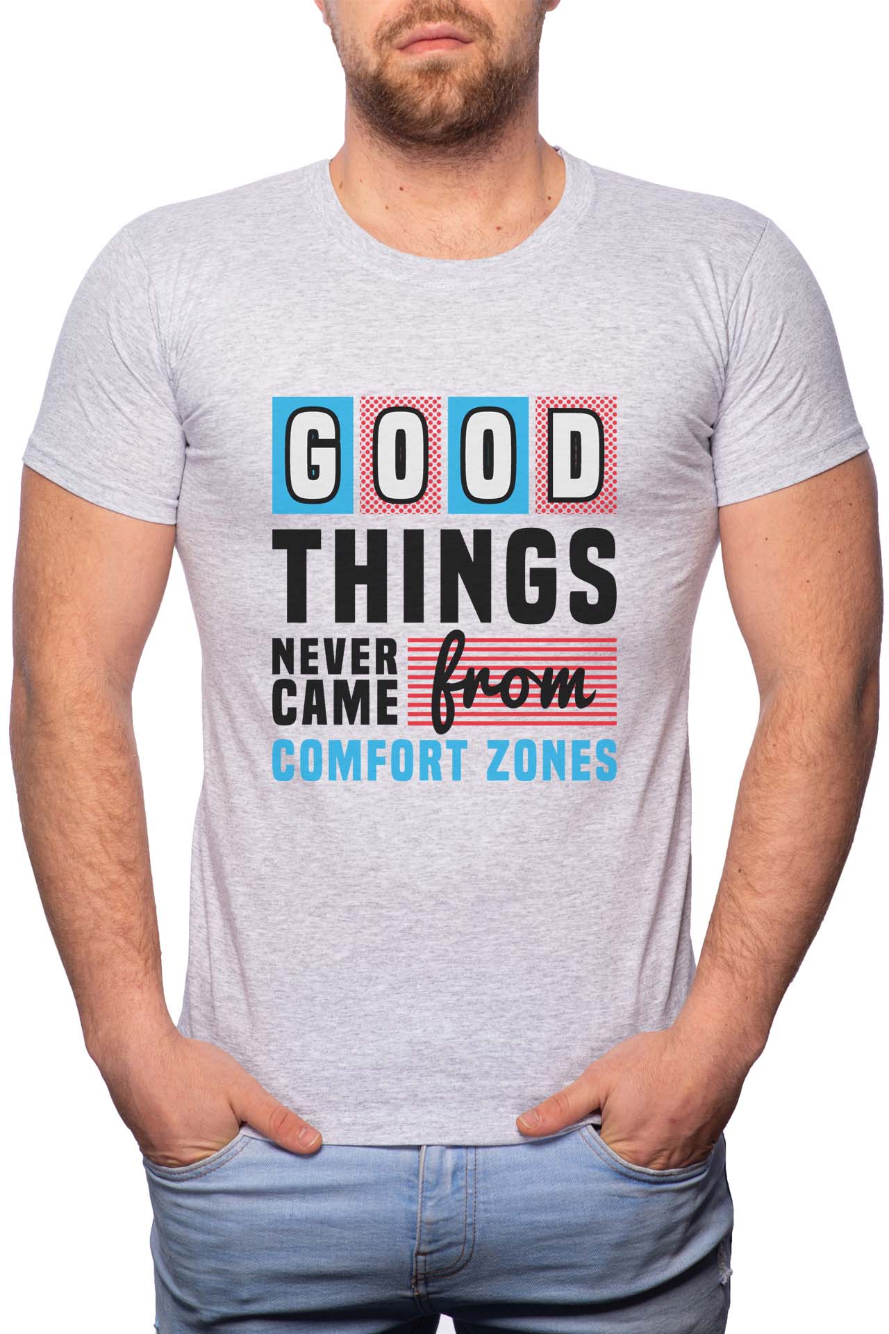Tricou barbati, Good Things, 100% Bumbac, GR310, Gri
