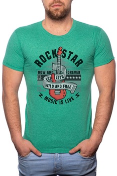 Tricou barbati, Rockstar, 100% Bumbac, W311, Verde Tricou barbati, Rockstar, 100% Bumbac, W311, Verde