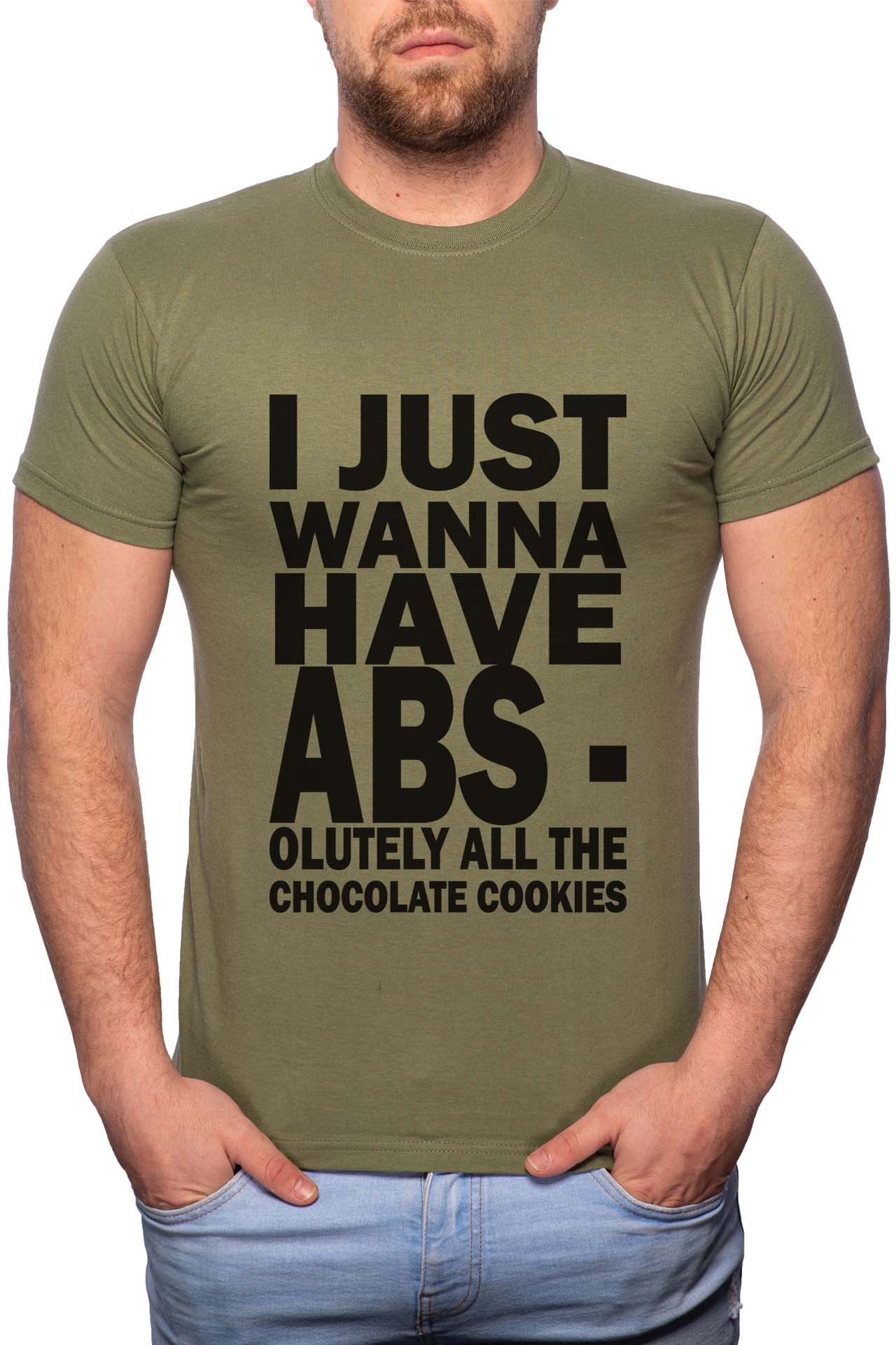 Tricou barbati, Abs, 100% Bumbac, G319, Verde militar