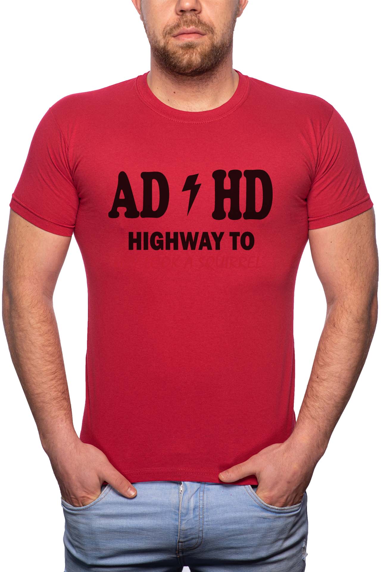 Tricou barbati, ADHD, 100% Bumbac, B320, Rosu Bordeaux