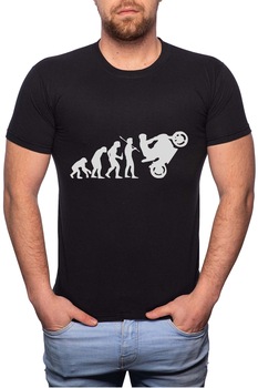 Tricou barbati, Evolution Of Motorcycle, 100% Bumbac, GM337, Negru Tricou barbati, Evolution Of Motorcycle, 100% Bumbac, GM337, Negru
