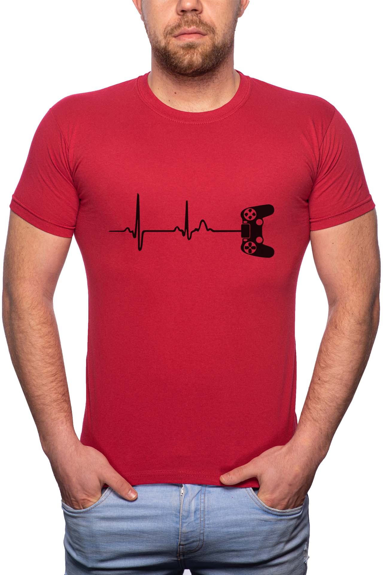 Tricou barbati, Controller, 100% Bumbac, B167, Rosu Bordeaux