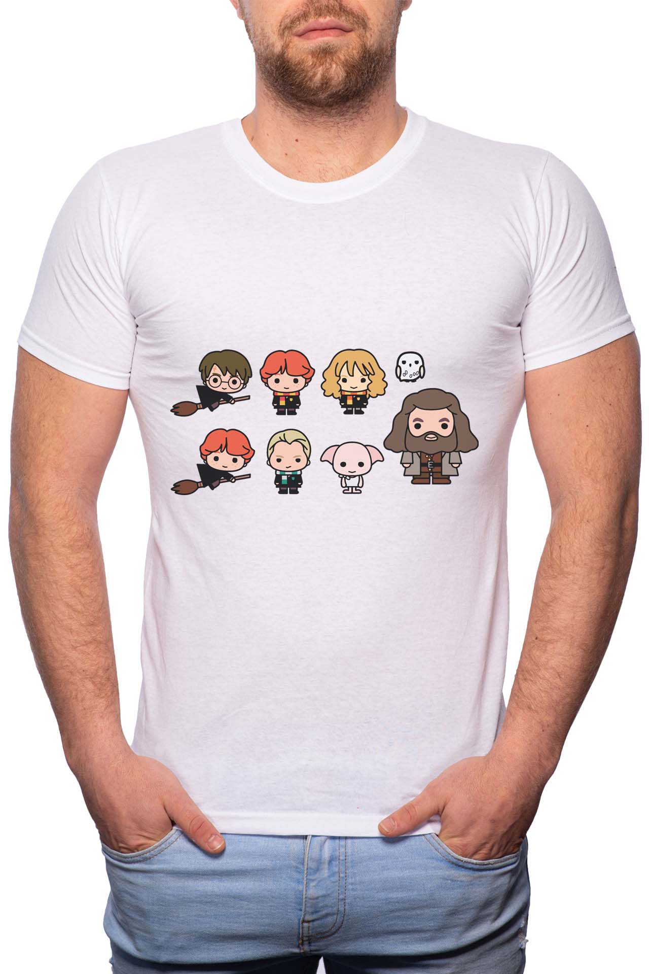 Tricou barbati, Harry Potter, 100% Bumbac, B180, Alb