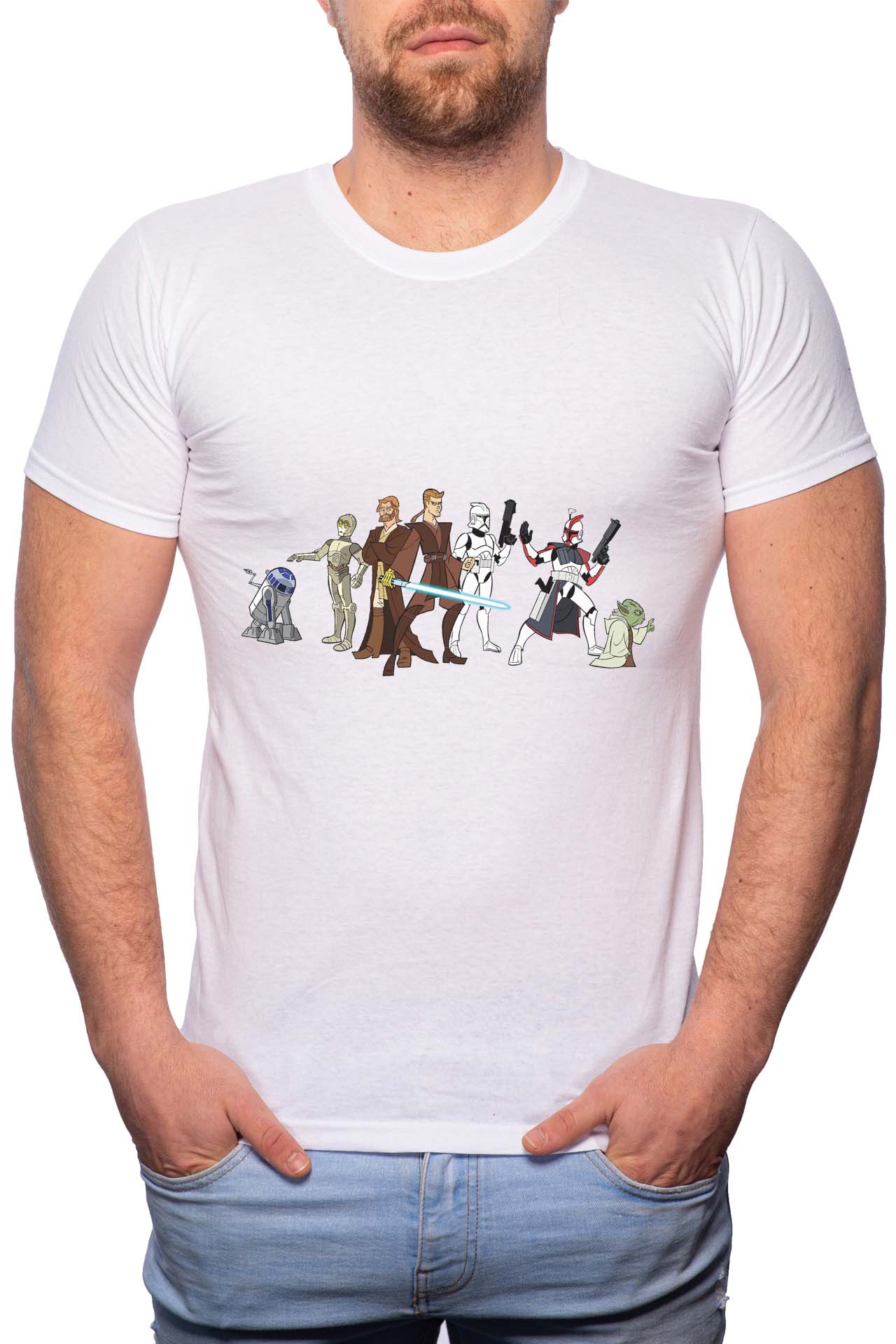 Tricou barbati, Star Wars, 100% Bumbac, GM184, Alb