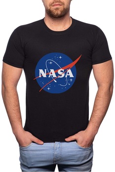 Tricou barbati, Nasa, 100% Bumbac, GR188, Negru Tricou barbati, Nasa, 100% Bumbac, GR188, Negru