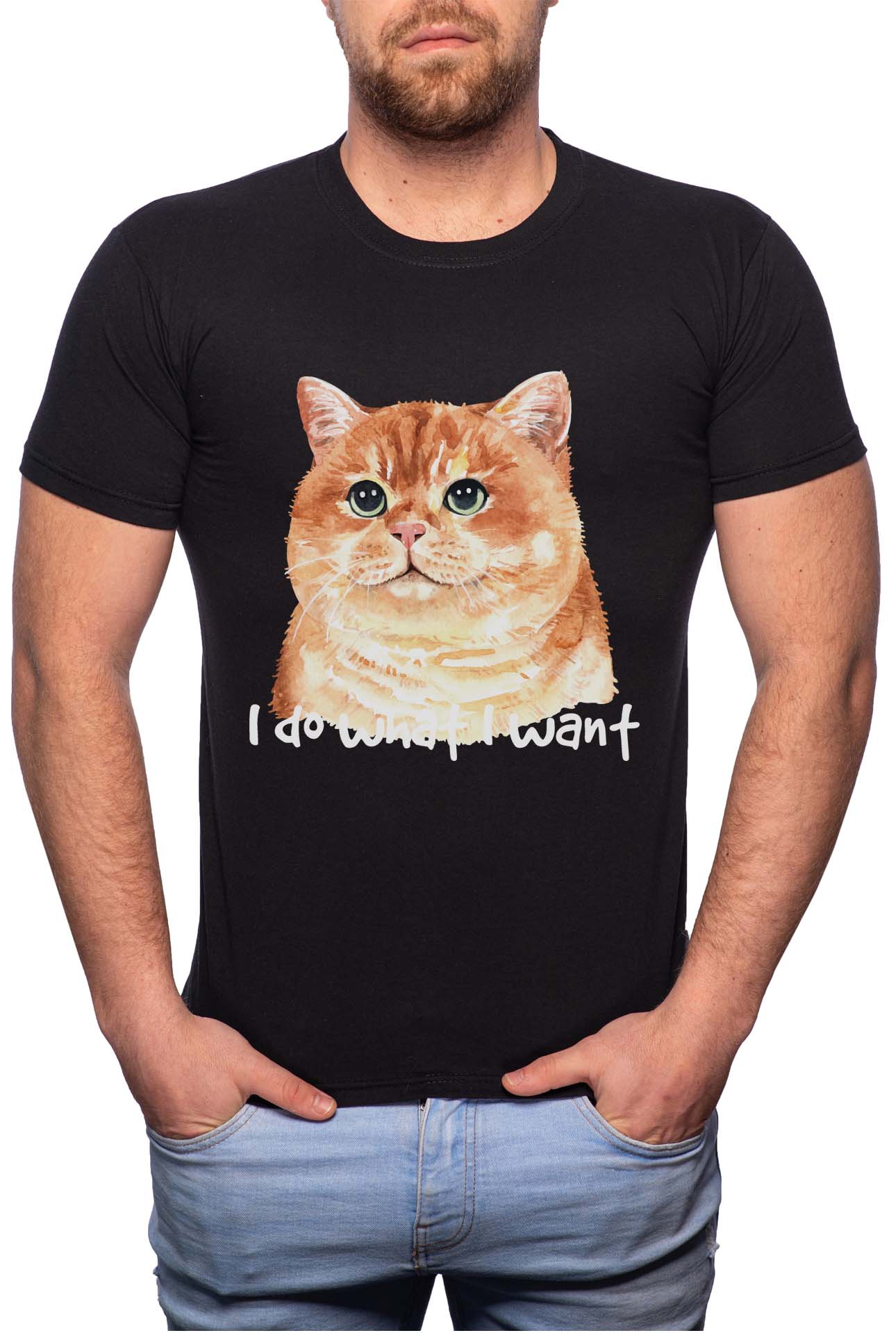 Tricou barbati, I Do What I Want, 100% Bumbac, W199, Negru