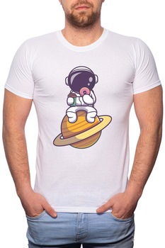 Tricou barbati, Doughnut, 100% Bumbac, GR280, Alb Tricou barbati, Doughnut, 100% Bumbac, GR280, Alb