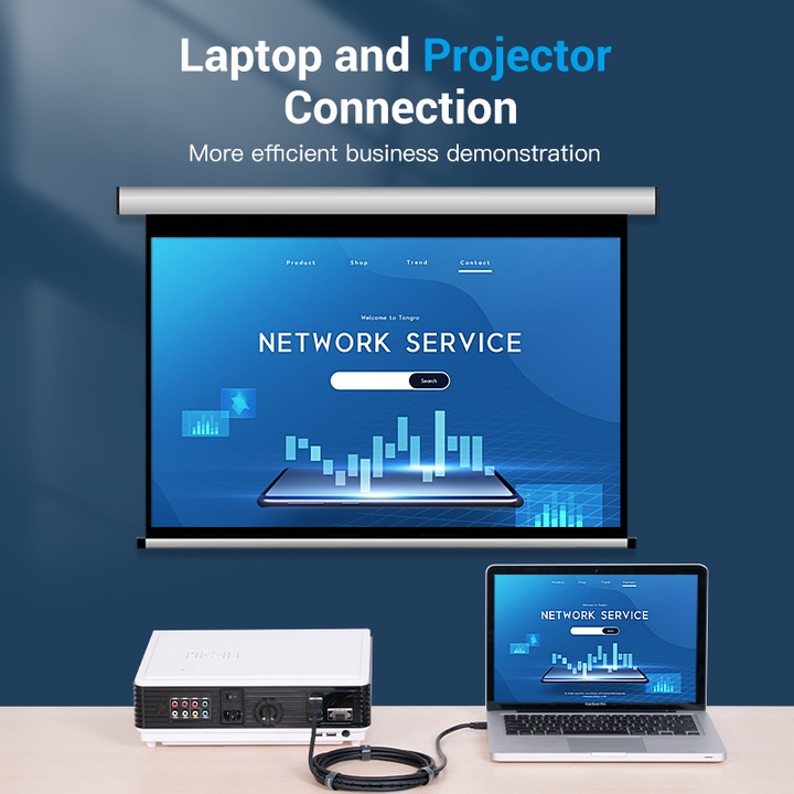 Mini DisplayPort към HDMI кабел, Vention, мъжки към мъжки, 1,5 метра