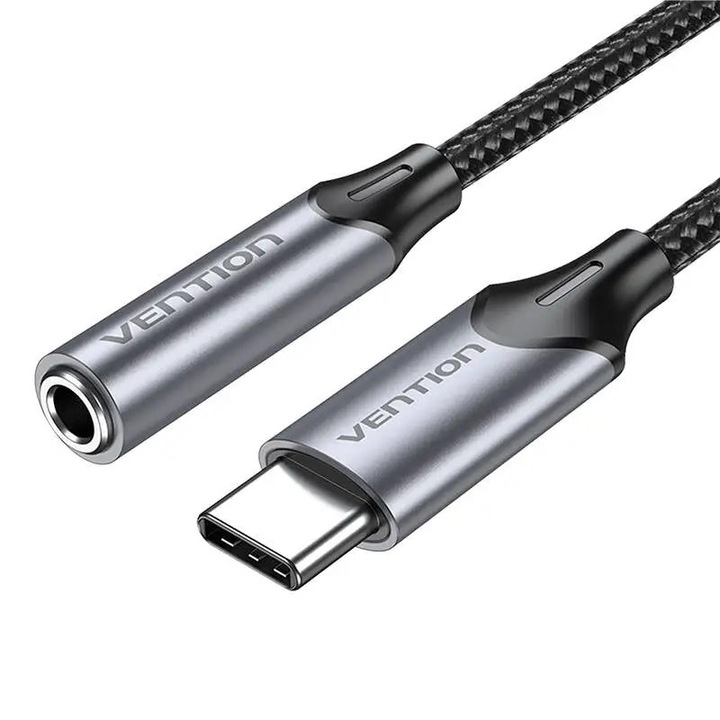 Аудио адаптер USB C to Jack 3.5 мм за слушалки, 1 метър Vention