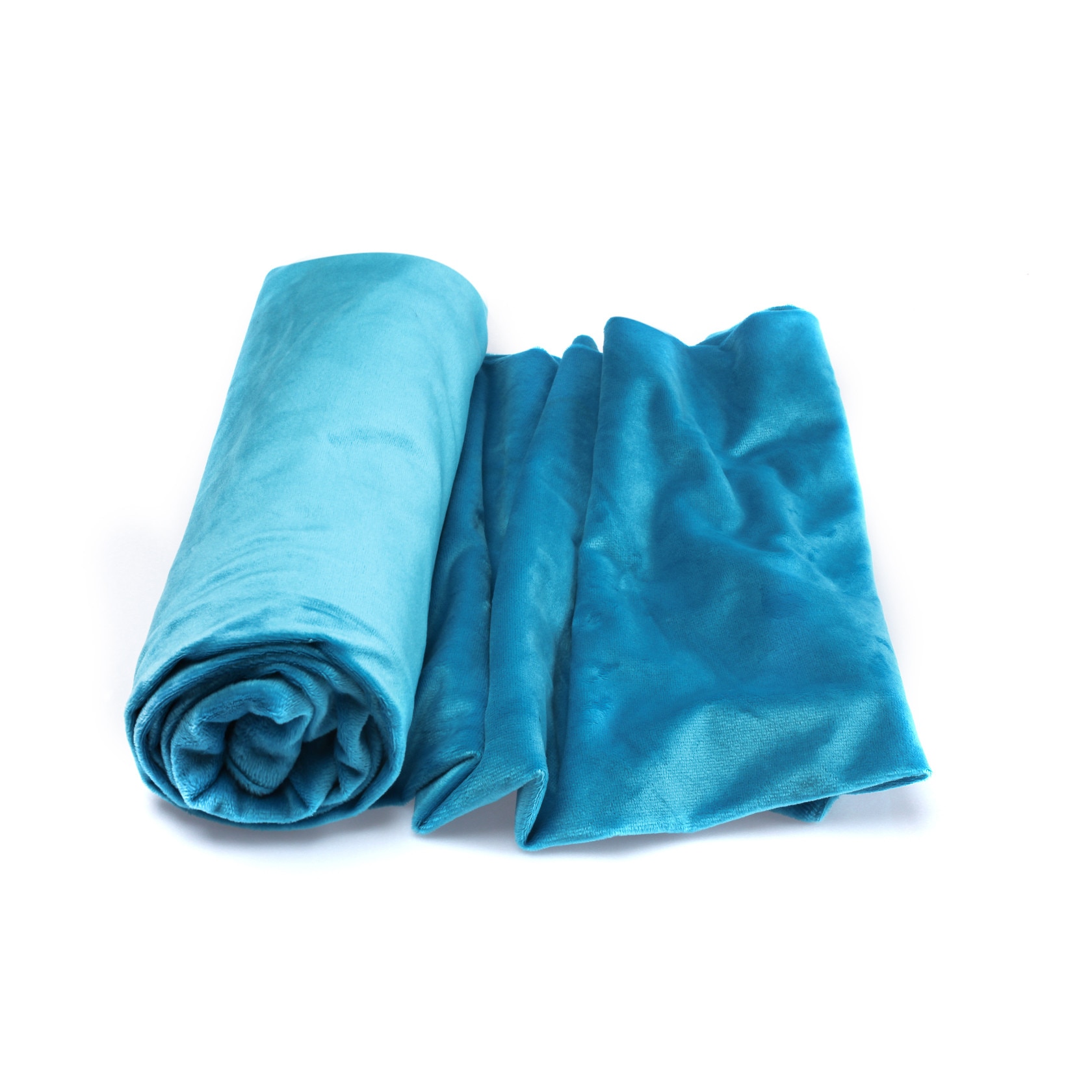 Tricotaje Polare netezi Minky, Culoare Turcoaz, dimensiune 50 cm x 160 cm