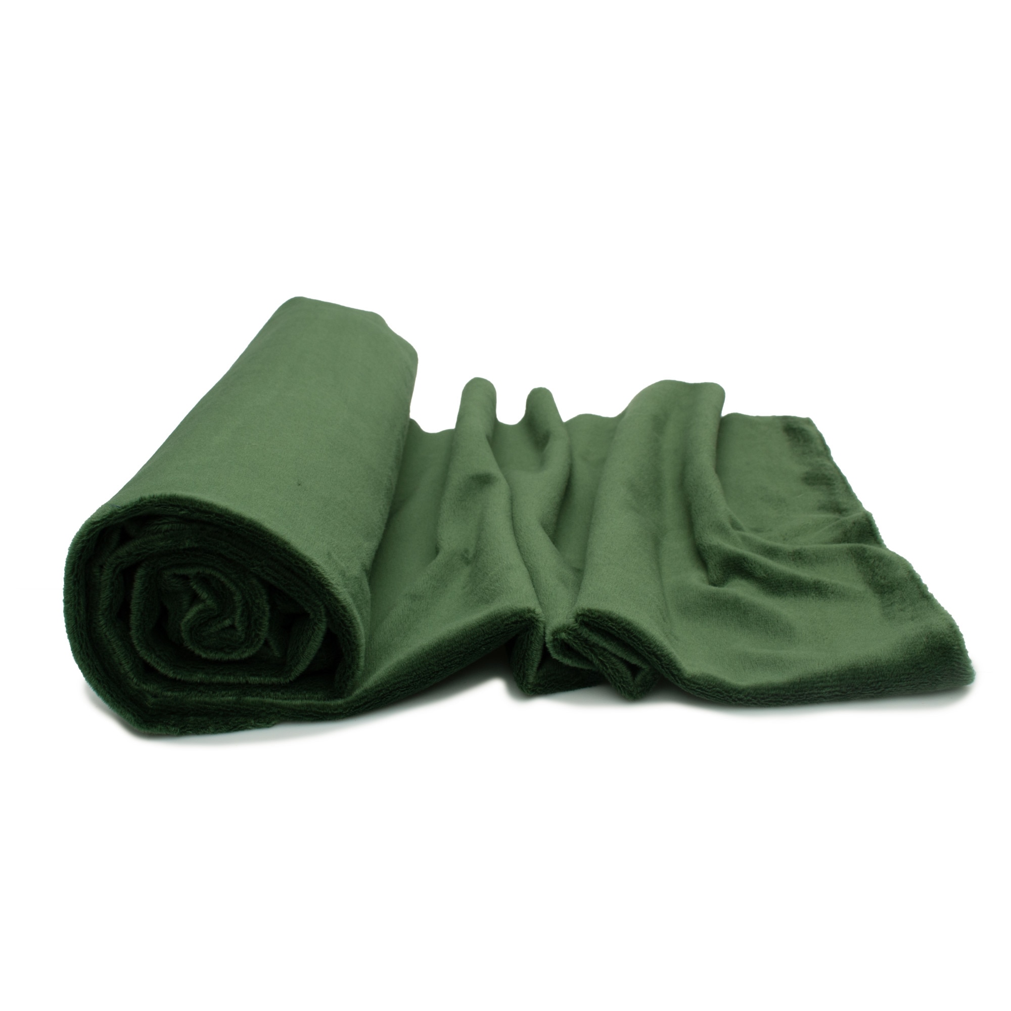 Tricotaje Polare netezi Minky, Culoare Verde padure, dimensiune 50 cm x 160 cm