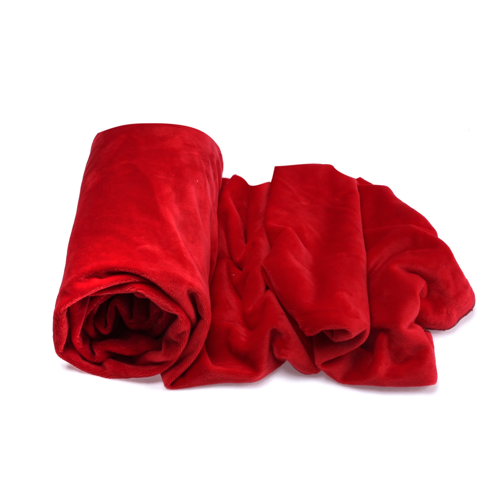 Tricotaje Polare netezi Minky, Culoare Rosu, dimensiune 50 cm x 160 cm