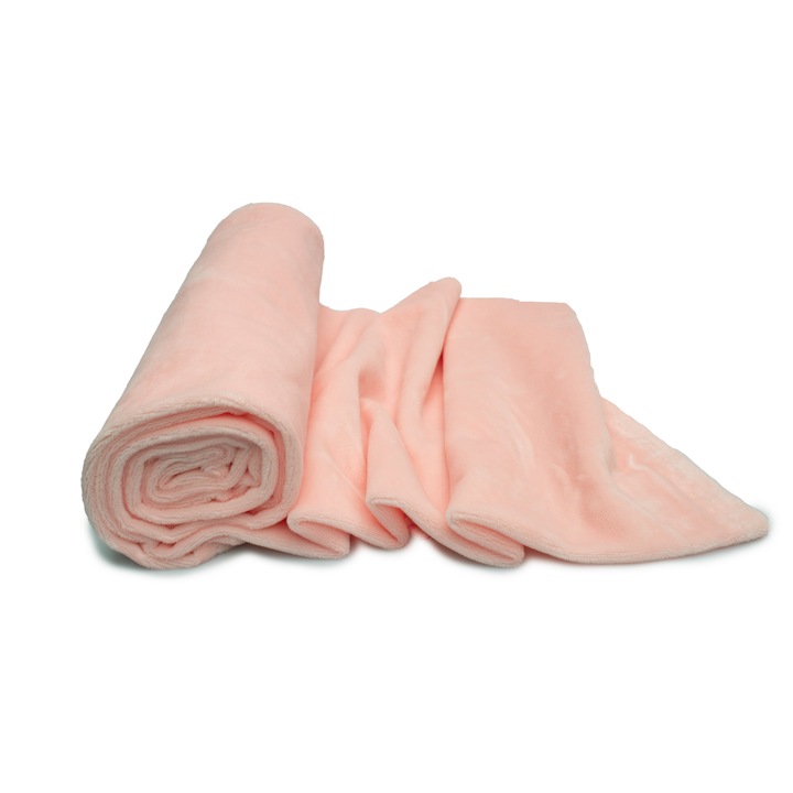 Tricotaje Polare netezi Minky, Culoare Pulbere roz, dimensiune 50 cm x 160 cm