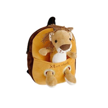 Rucsac pentru copii , cu jucarie leu atasta , din plus , maro Rucsac pentru copii , cu jucarie leu atasta , din plus , maro
