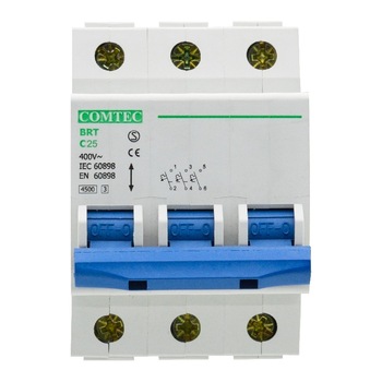 Intrerupator automat BRT tripolar COMTEC, 25A, curba C 3P+N Intrerupator automat BRT tripolar COMTEC, 25A, curba C 3P+N