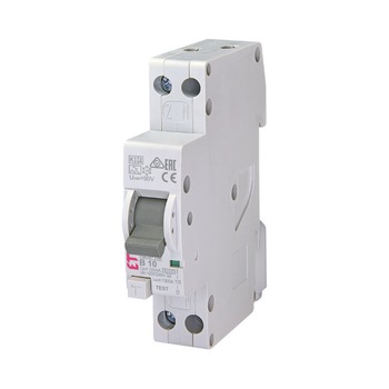 Siguranta automata diferentiala 1P+N 1M 10A/10mA B tip A 6kA KZS-1M, ETI 002175412 Siguranta automata diferentiala 1P+N 1M 10A/10mA B tip A 6kA KZS-1M, ETI 002175412