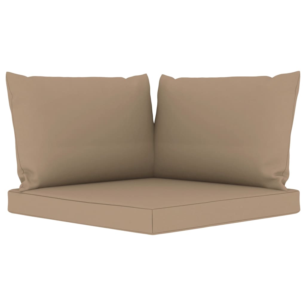 Set 3 perne pentru canapea de gradina, din paleti, vidaXL, Textil, 60 x 60 x 6 cm, 120 g/m², Gri taupe