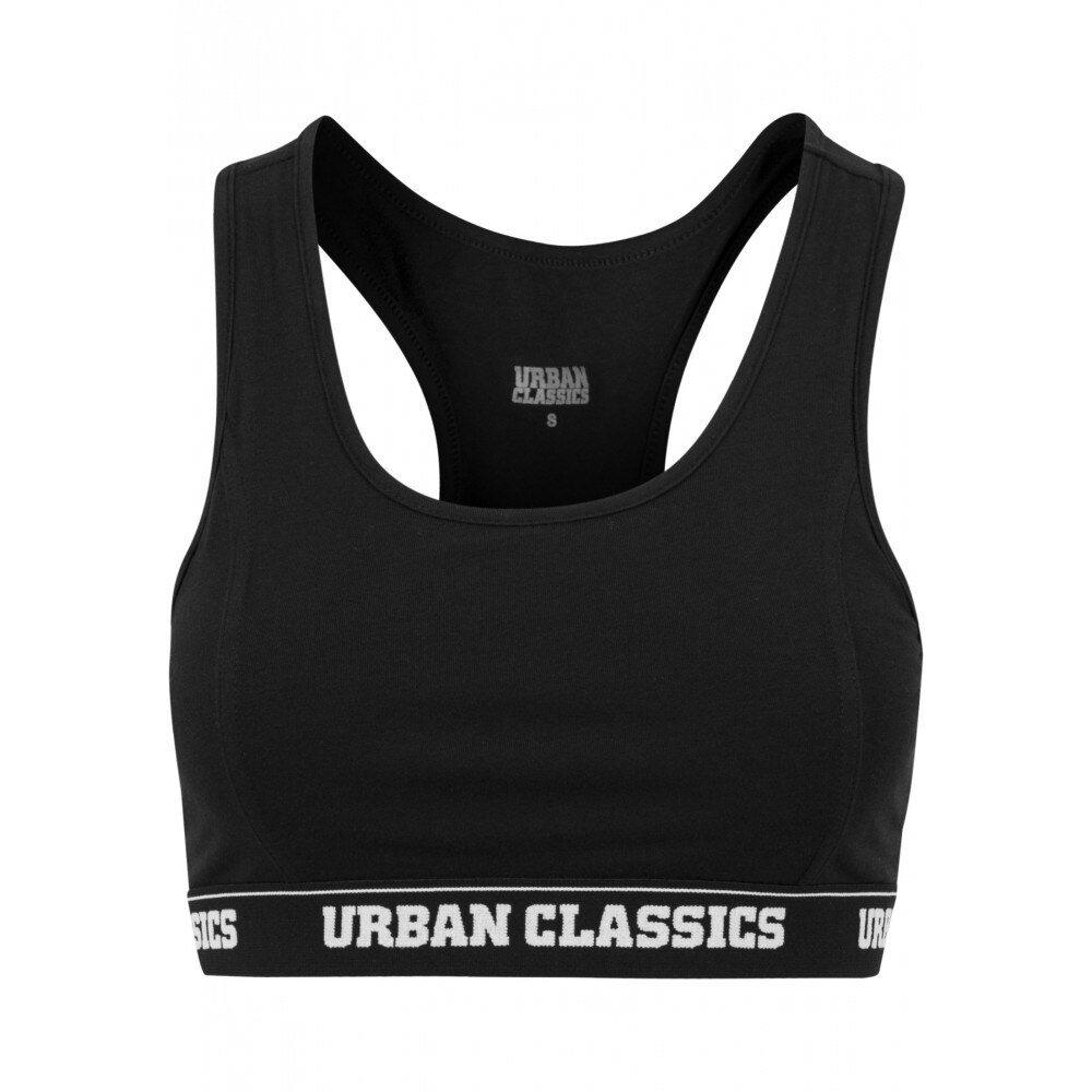 Bustiera cu logo pentru Femei Urban Classics, Negru