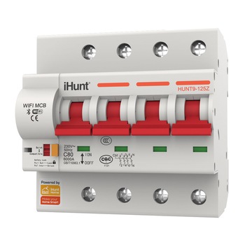 Siguranta automata inteligenta iHunt Home WIFI Smart Circuit Breaker 4P 40A, WiFi, 4 poli, 3P+N, 40A, iHunt Home App Siguranta automata inteligenta iHunt Home WIFI Smart Circuit Breaker 4P 40A, WiFi, 4 poli, 3P+N, 40A, iHunt Home App
