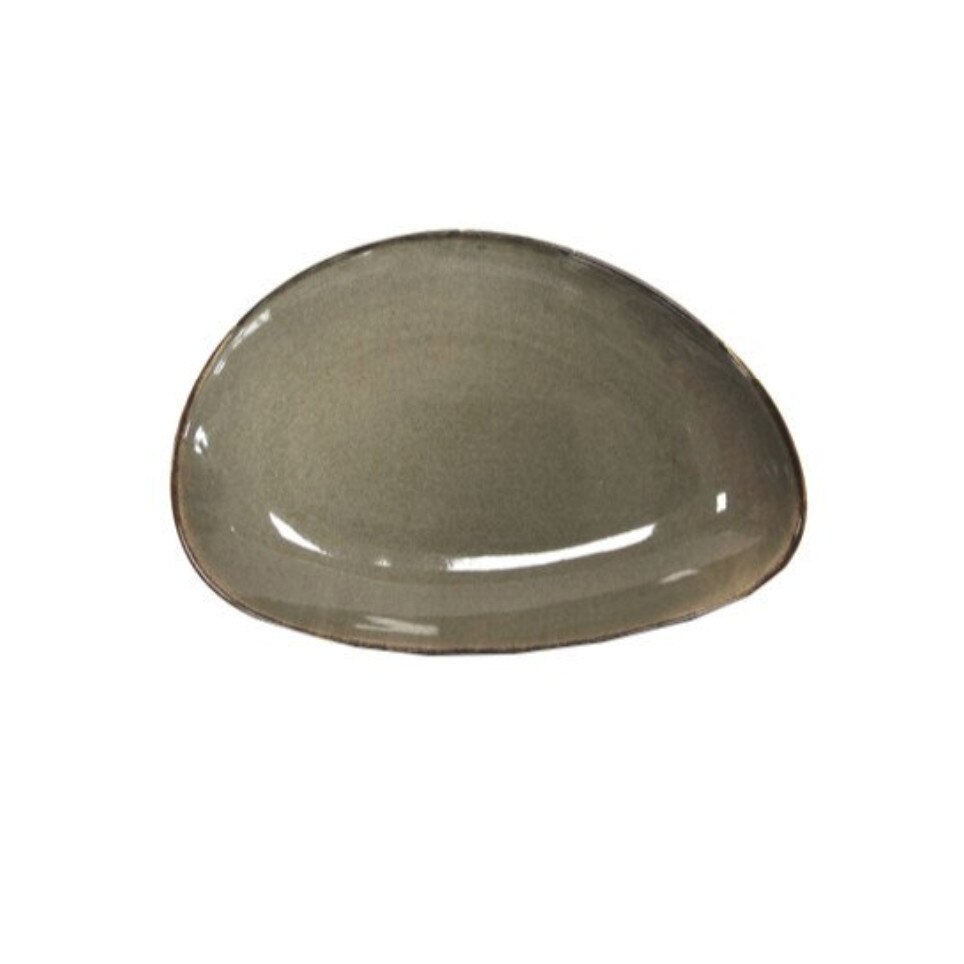 Platou portelan oval adanc GREY, Antique, 20 cm, 0156117