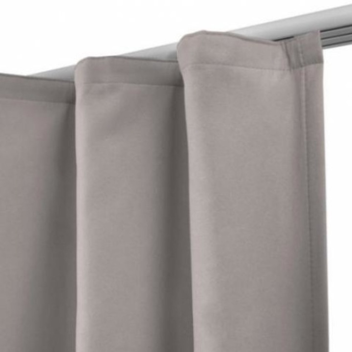 Перде Beautissu Amelie ТU, Термо, 2 броя, 140х245см, Сив, Кукички