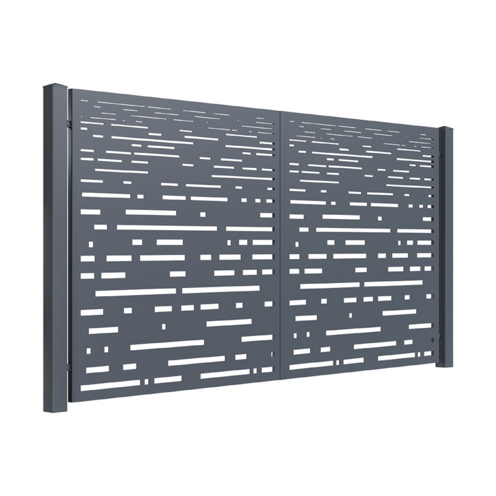 Set 2 bucati Poarta auto, Todome, tabla decupata 59, negru, 350 x 180 cm