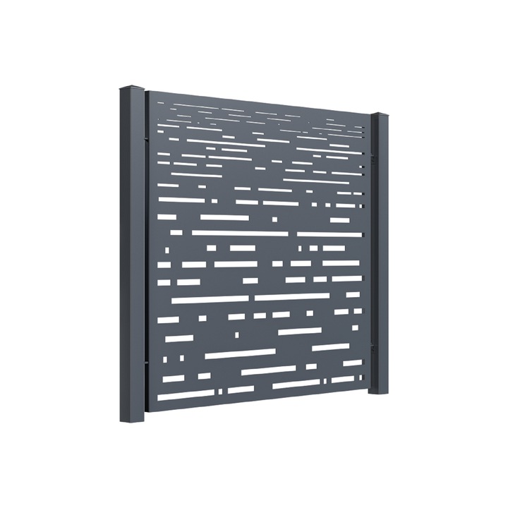 Panou gard mare, Todome, tabla decupata 59, negru, 200 x 180 cm