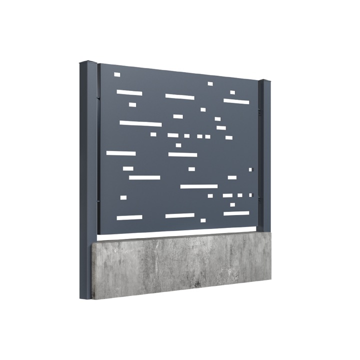 Panou gard mediu, Todome, tabla decupata 57, negru, 200 x 150 cm