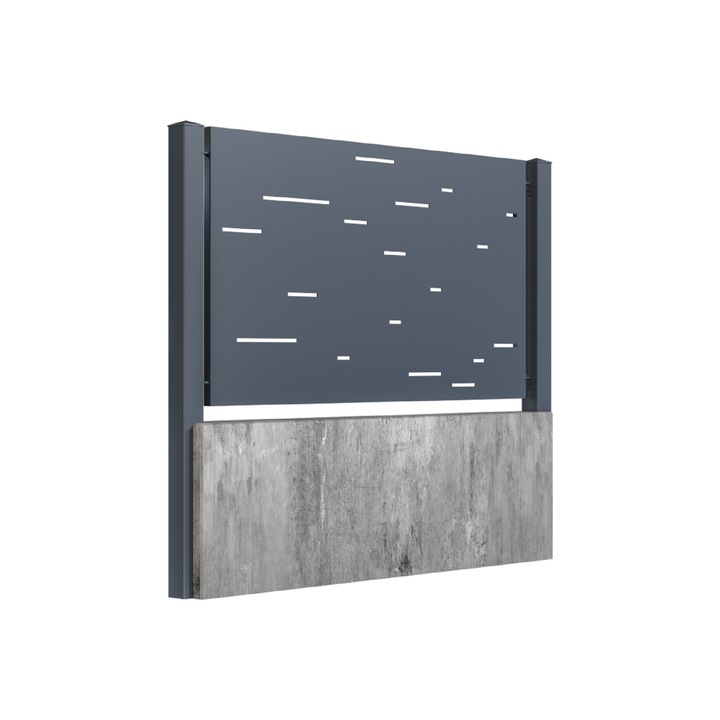 Panou gard mic, Todome, tabla decupata 56, negru, 200 x 110 cm