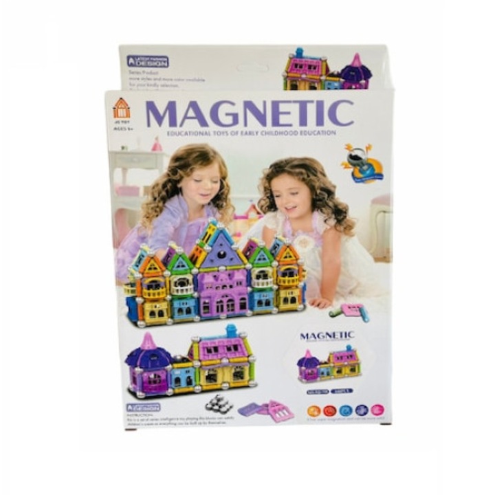 Joc de constructie magnetic 3D, 108 piese