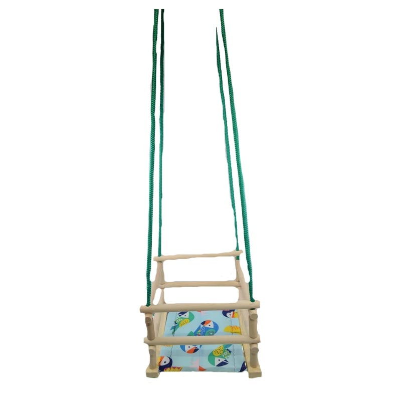 Leagan din lemn cu franghie pentru copii Mini Junior 07801, Multicolor