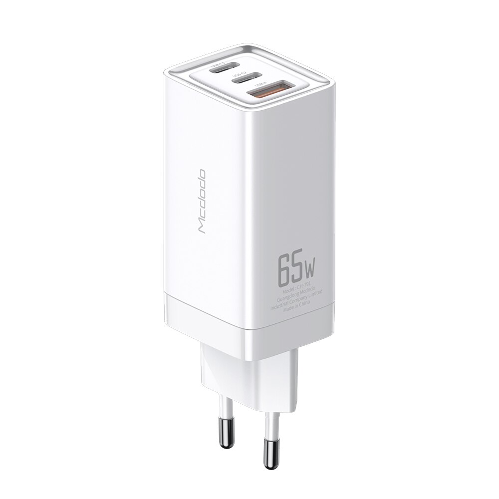 Incarcator de priza 65 W, quick charge, 2 x USB-C si 1 x USB-A, Alb, BBL2798