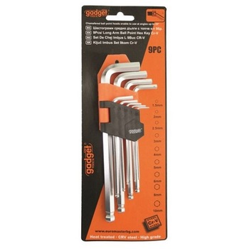 Set imbusuri, 1.5-10 mm, 9 bucati, cap sferic, Gadget, 390155 Set imbusuri, 1.5-10 mm, 9 bucati, cap sferic, Gadget, 390155