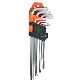 Set chei cu profil TORX (fara gaura), TX 10-TX 50, 9 bucati, Gadget, 390157 Set chei cu profil TORX (fara gaura), TX 10-TX 50, 9 bucati, Gadget, 390157