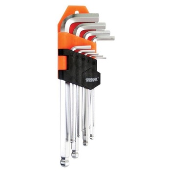 Set imbusuri, 1.5-10 mm, 9 bucati, cap sferic, Gadget, 390152 Set imbusuri, 1.5-10 mm, 9 bucati, cap sferic, Gadget, 390152