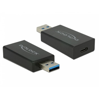 Adaptor SuperSpeed USB 3.1 tip A (host) la USB tip C (device) T-M, Delock 65689 Adaptor SuperSpeed USB 3.1 tip A (host) la USB tip C (device) T-M, Delock 65689